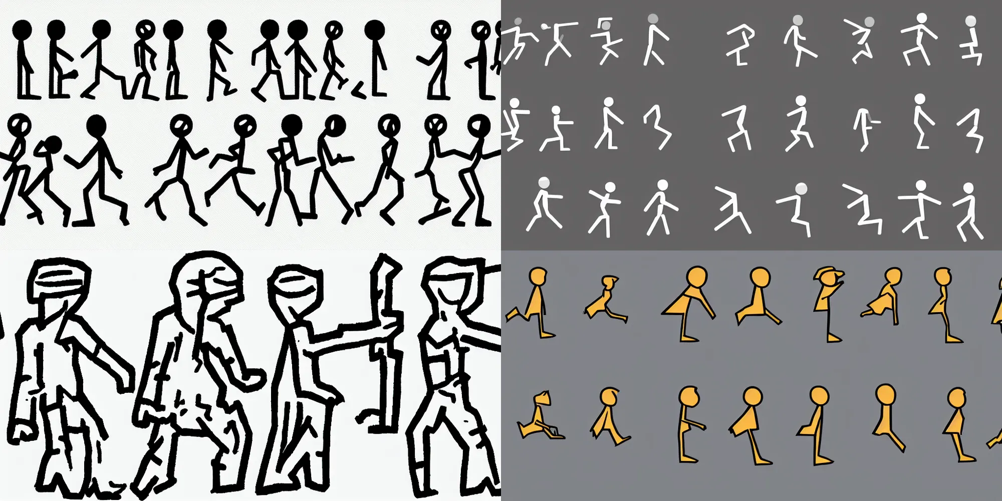 a sprite animation sequence of a stick figure walking | Stable Diffusion |  OpenArt