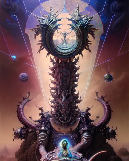 Image similar to the chariot, tarot card, fantasy character portrait made of fractals, ultra realistic, wide angle, intricate details, the fifth element artifacts, highly detailed by peter mohrbacher, hajime sorayama, wayne barlowe, boris vallejo, aaron horkey, gaston bussiere, craig mullins