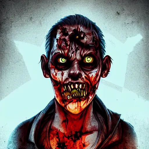 Prompt: angry horrible zombie portrait, grimdark urban game icon, stylized digital illustration, radiating a glowing aura, global illumination, ray tracing, hdr, fanart arstation by ian pesty and katarzyna bek - chmiel