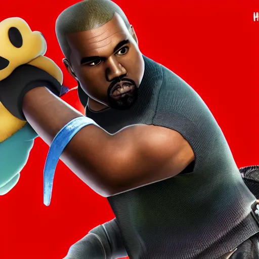 Prompt: Kanye in Super Smash Ultimate, 4k HDR