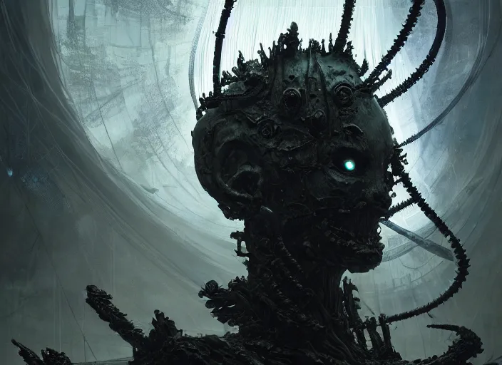 Image similar to a mysterious translucent space alien, eerie shimmering surroundings, concept art, intricate, detailed, award - winning, cinematic, octane render, 8 k, photorealistic, by tsutomu nihei, by emil melmoth, by gustave dore, by craig mullins, by yoji shinkawa