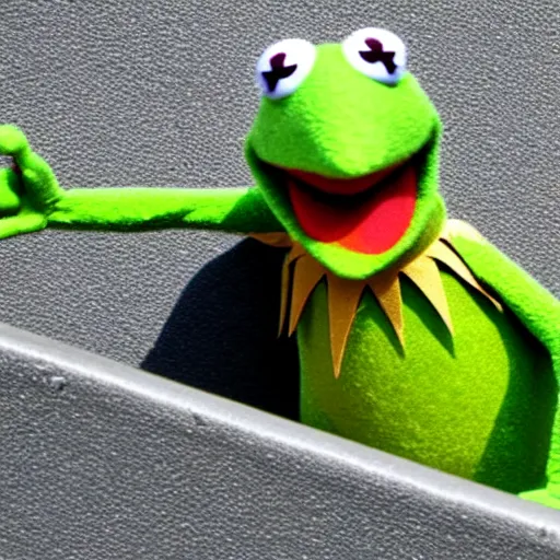 Prompt: kermit the frog gets tried for tax evasion, court