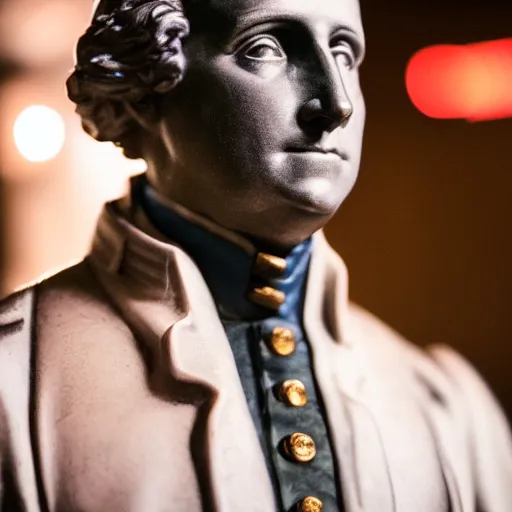 Prompt: a portrait of a george washington at a rave, sigma 8 5 mm f / 1. 4.