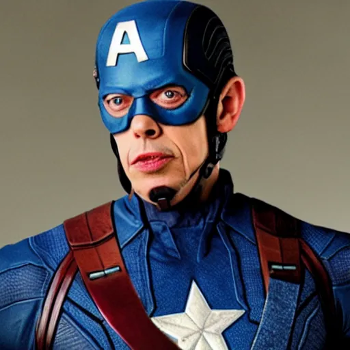 Prompt: steve buscemi as captain america