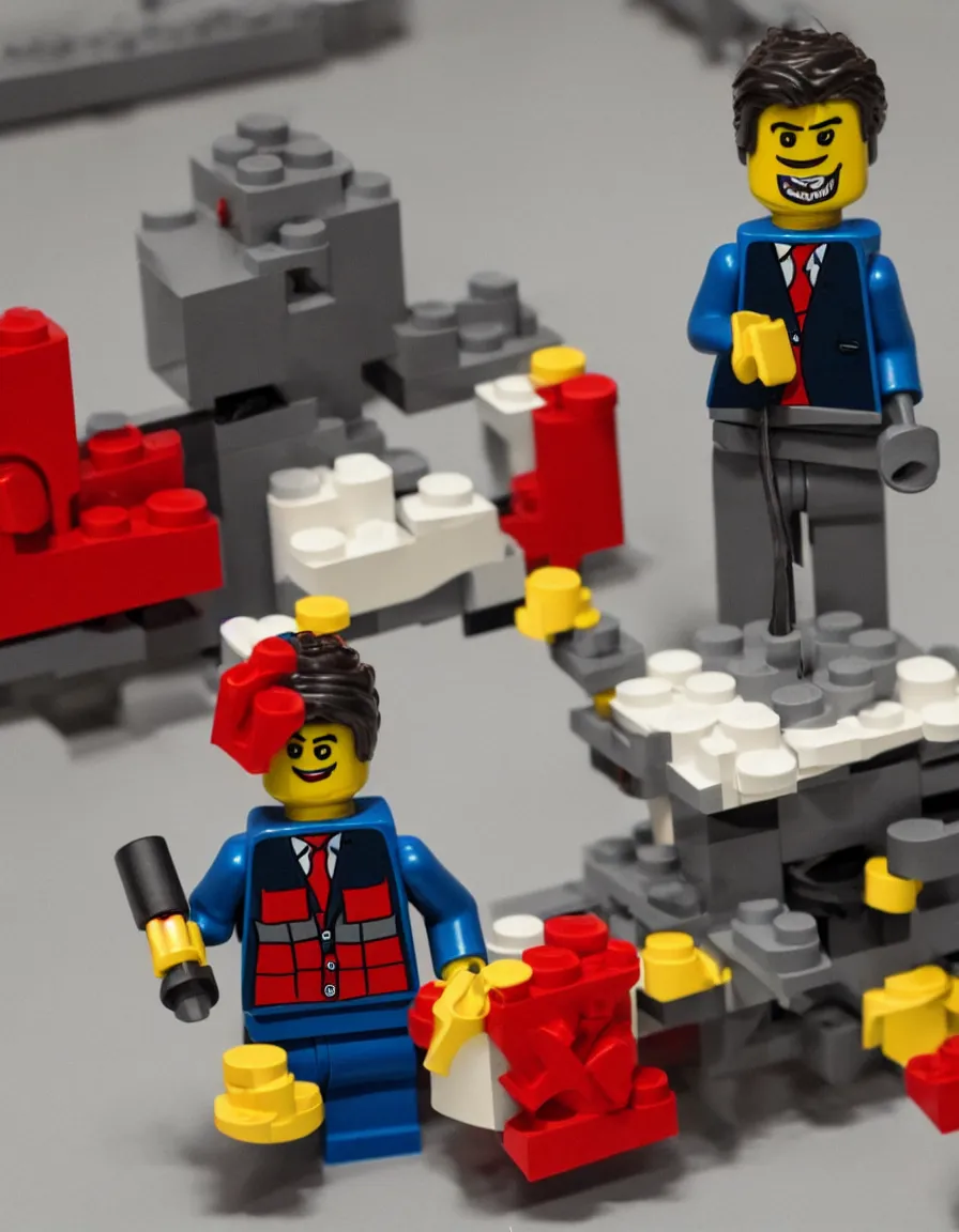Prompt: LEGO MOC of Justin Trudeau