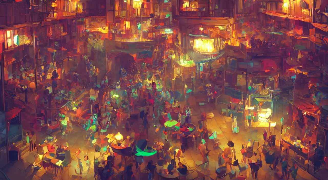 Image similar to bazaar zouk oriantal multicolorful sky shine place mosquet painting stylized digital video game icon global illumination ray tracing 8 k hd resolution, by ilya kuvshinov and cushart krentz and gilleard james