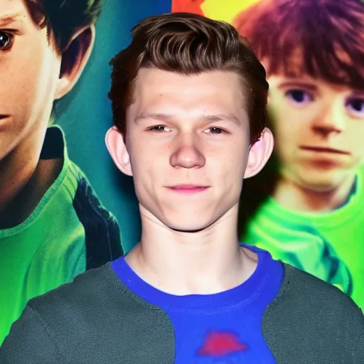 Image similar to tom holland as peter parker at chuck e chesses