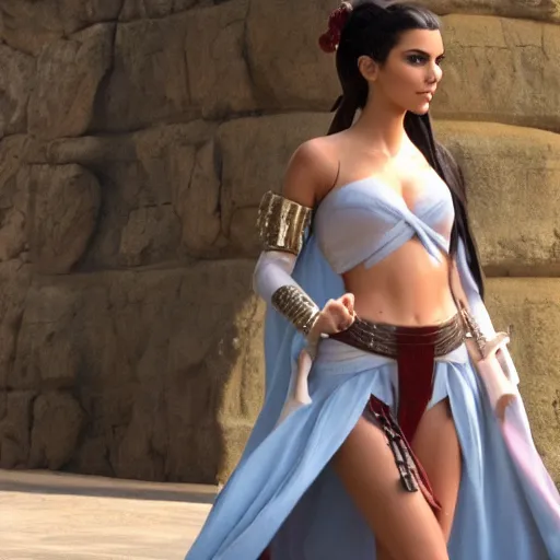 Image similar to victoria justice with kim kardashian body as princess padme in star wars episode 3, 8 k resolution, cinematic lighting, anatomically correct