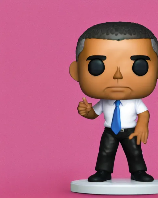 Image similar to full body 3d render of barack obama as a funko pop, studio lighting, white background, blender, trending on artstation, 8k, highly detailed