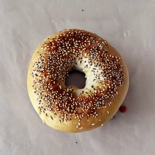 Image similar to A glitchy bagel