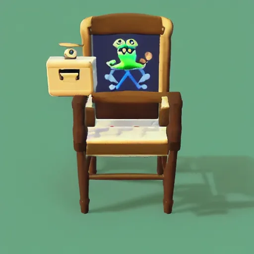 Image similar to portrait of froggy chair animal crossing