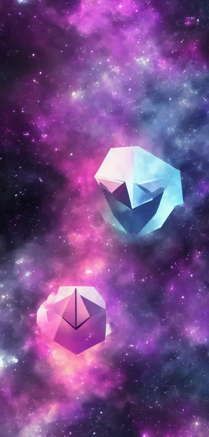 Prompt: purple-tinted Ethereum space iPhone wallpaper, anime style