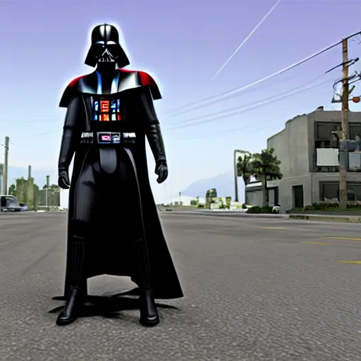 Prompt: Darth Vader in the style of GTAV