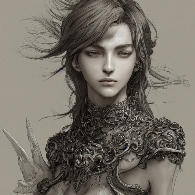 Prompt: a portrait of a lawful evil alignment personified as an absurdly beautiful, graceful, elegant, sophisticated, evil mature sensual french teen, an ultrafine hyperdetailed illustration by kim jung gi, irakli nadar, detailed faces, intricate linework, octopath traveler, final fantasy, unreal engine 5 highly rendered, global illumination, radiant light, detailed and intricate environment