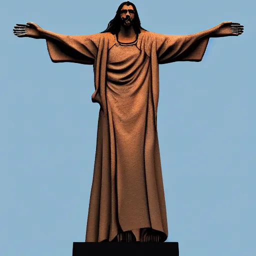 Image similar to cyberpunk christ the redeemer, 3 d render