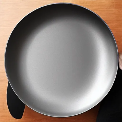 Image similar to minimal iron cast pan inspired by Marc Newson