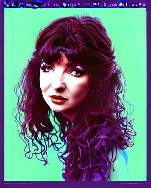 Prompt: richly detailed color illustration of young kate bush on album cover illustrated by artgerm and mina petrovic and timothy kong and marina federovna. 3 d shadowing