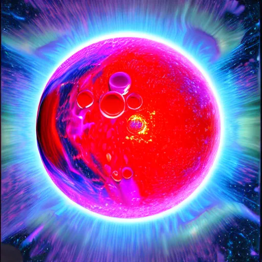 Image similar to dark matter red ultra violet infernal world future schizophrenia ambient sun and ocean sputnik computer HD 8K