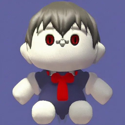 Image similar to very cute fumo plush of a boy rendered on a playstation psx from 1 9 9 4, low res, nearest neighbor filtering, aliasing