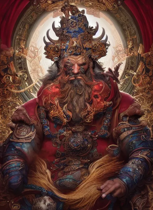 Image similar to digital painting of chinese gods, by filipe pagliuso and justin gerard symmetric, fantasy, highly detailed, realistic, intricate port