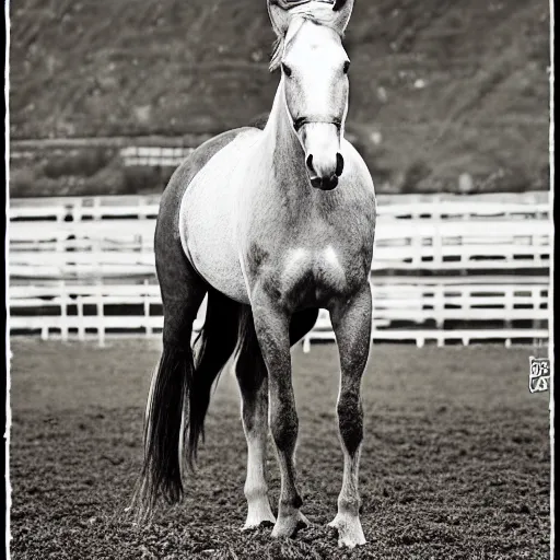 Prompt: horse standing on another horse