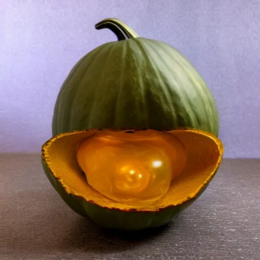 Prompt: amber gourd heard as a gourd