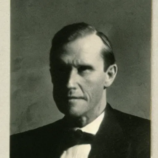 Image similar to Photo of a man in a black suit and tie with his arms at his side