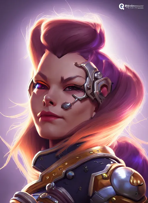 Image similar to lovely brigitte from overwatch, fantasy, fantasy art, character portrait, portrait, close up, highly detailed, scifi art, intricate detail, amazing detail, sharp focus, vintage fantasy art, vintage sci - fi art, radiant light, trending on artstation, caustics, by qichao wang