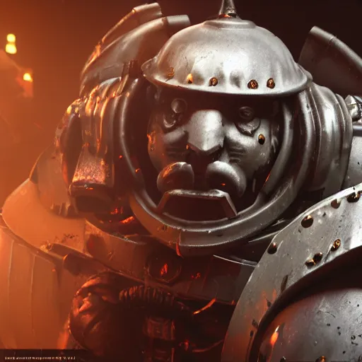 Image similar to very sad crying guardsman in a space hulk from warhammer 4 0 k darktide : : octane render, unreal engine 5, cinematic lighting : : face close up, crying eyes