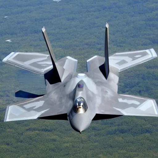 Image similar to f-22 raptor, battle-scared