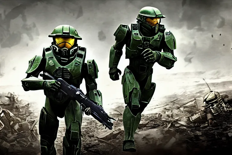 Prompt: master chief in world war 2