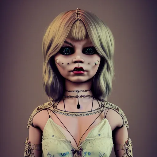 Image similar to anabelle doll, fiction, pop art, stability, intricate, elegant, 8 k, uhd, justify, artstation, concept art, matte, sharp focus, illustration, consistent, highly detailed object content, proportional object content