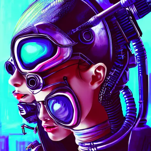 Prompt: cyberpunk fashion illustration, alien, beautiful, vivid colours, artistic sketch, hd, detailed, digital painting