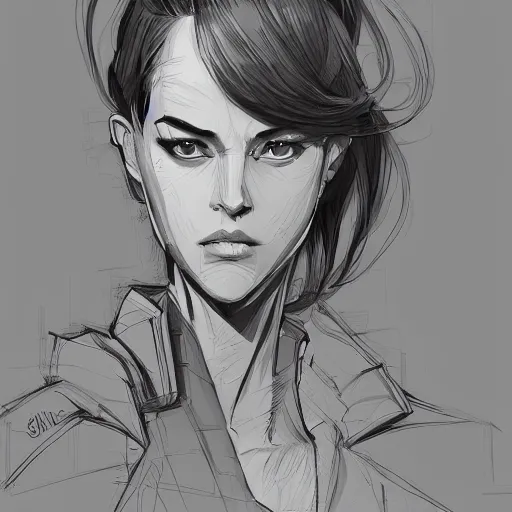 Prompt: concept art character, very high angle view, book cover, very attractive woman with full lips, slender figure, , walking in cyberpunk valley highly detailed full body, royalty, smooth, sharp focus, organic, appealing, book cover, deep shadows, bartwork by James Gilleard sketch lineart for character design