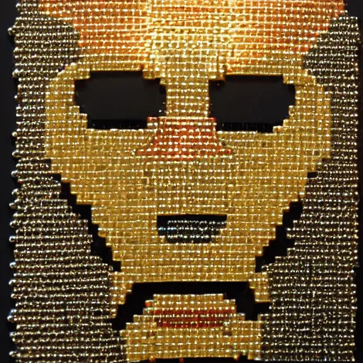 Prompt: a portrait of iron man, made of a lot of nespresso capsules, mosaic