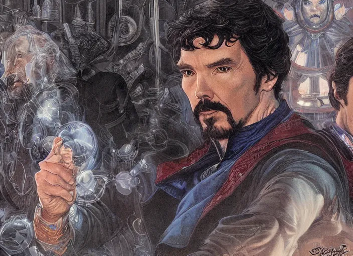 Image similar to a highly detailed presedential portrait of stephen strange, james gurney, james jean