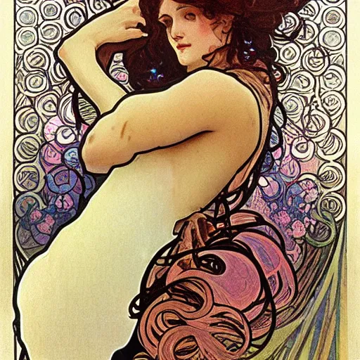 Image similar to water by alphonse mucha