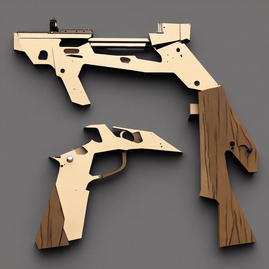 Image similar to single concept art gun designed by c. a. k. e., marc newsom, zaha hadid, cartoon, video game art, blond ltd, layer design ; natural materials ; industrial design ; behance ; le manoosh ; pinterest ; if design award ; reddot design award