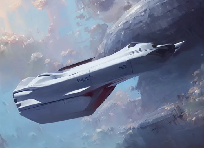 Image similar to concept art of spacex, oil painting by jama jurabaev, extremely detailed, brush hard, artstation, for aaa game, high quality
