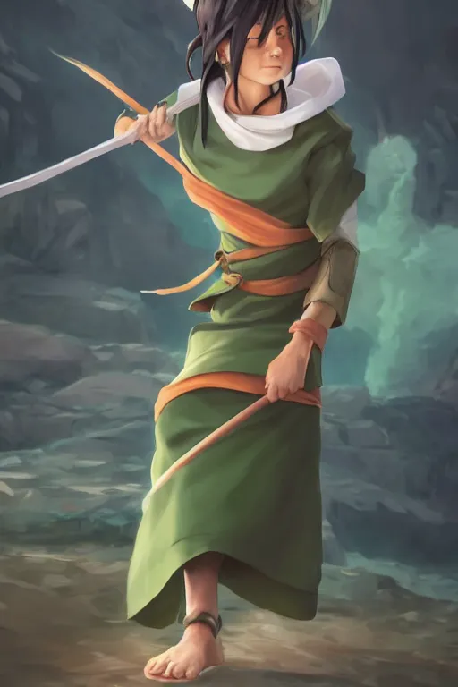 Image similar to Toph from the last Airbender , made by Stanley Artgerm Lau, WLOP, Rossdraws, ArtStation, CGSociety, concept art, cgsociety, octane render, trending on artstation, artstationHD, artstationHQ, unreal engine, 4k, 8k,