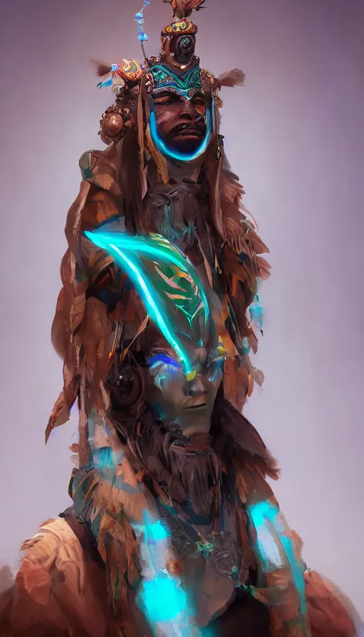 Image similar to portrait of a digital shaman, by blizzard concept artists