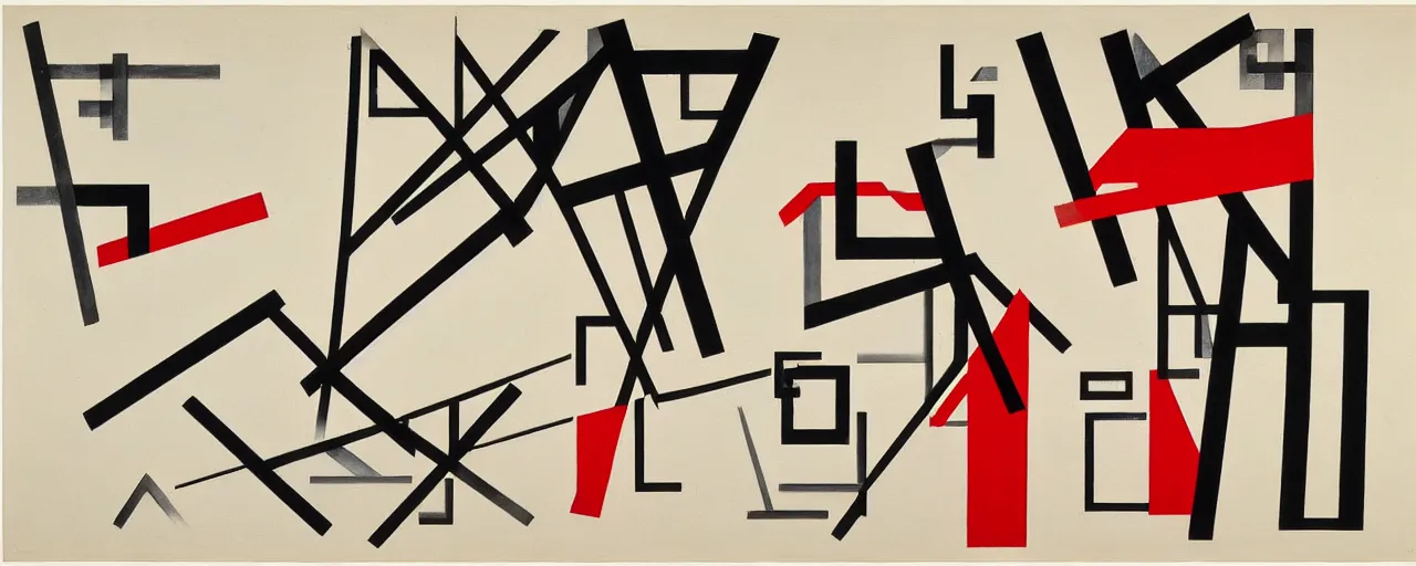 Prompt: a typographic painting of words and letters, by El Lissitzky, oil paint, constructivism, Concrete poetry, abstract, words, Highly Detailed