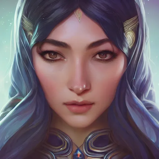 Image similar to perfectly - centered - portrait of irelia from league of legends, intricate, highly detailed, digital painting, artstation, concept art, smooth, sharp focus, illustration, unreal engine 5, 8 k, art by artgerm and greg rutkowski and alphonse mucha