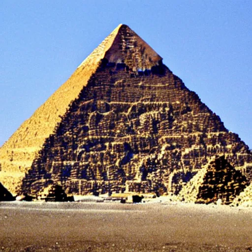 Prompt: pyramids beings built