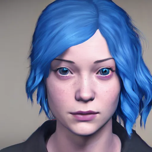 Image similar to jane levy as chloe price with blue hair in life is strange, highly detailed, high quality, hd, 4 k, 8 k, canon 3 0 0 mm, professional photographer, 4 0 mp, lifelike, top - rated, award winning