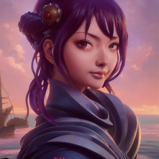 Prompt: highly detailed vfx portrait of nami by eiichiro oda!, stephen bliss, greg rutkowski, loish, rhads, beeple, makoto shinkai, tom bagshaw, alphonse mucha, sharp focus, art by artgerm and greg rutkowski, stanley kubrick, backlit, harsh overhead sunlight,