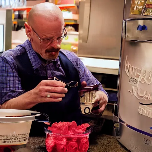 Image similar to Walter white as ice cream maker