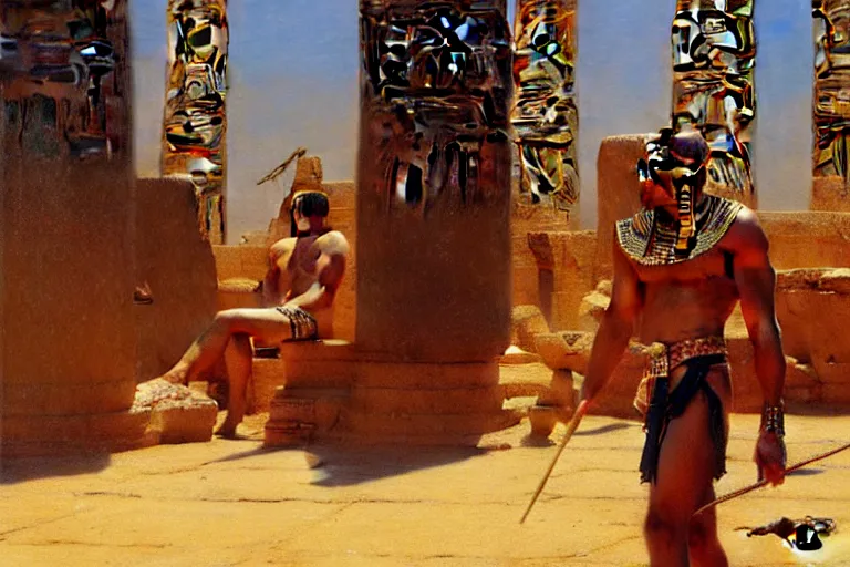 Image similar to ancient egypt, painting by gaston bussiere, craig mullins, j. c. leyendecker, tom of finland