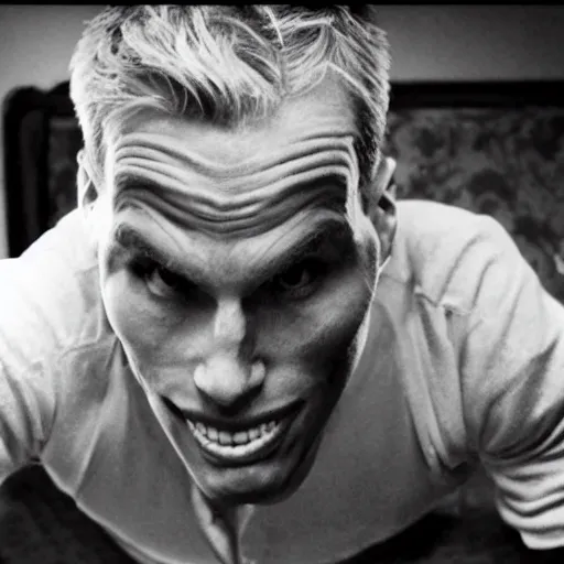 Image similar to Live Action Still of Jerma in Psycho (film), real life, hyperrealistic, ultra realistic, realistic, highly detailed, epic, HD quality, 8k resolution, body and headshot, film still