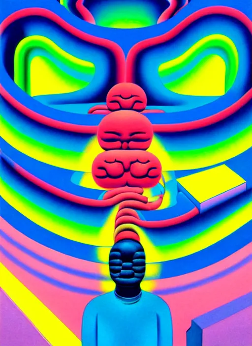 Image similar to mental health by shusei nagaoka, kaws, david rudnick, airbrush on canvas, pastell colours, cell shaded, 8 k